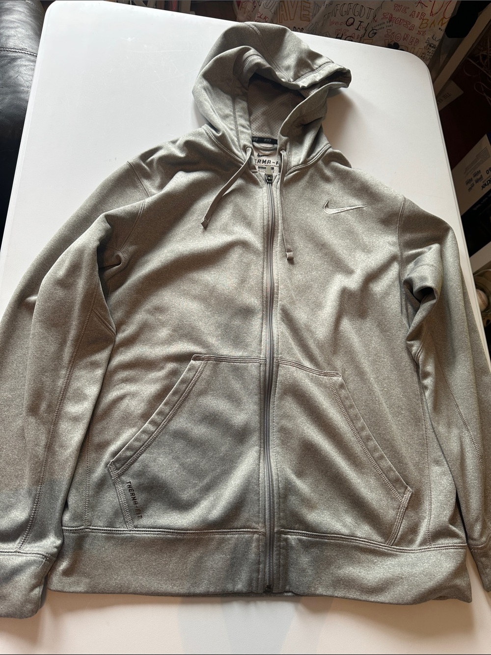 Nike Men’s Light Gray Full-Zip Performance Hoodie